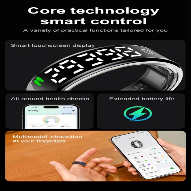 R13 SIZE 9 Smart Ring, Support Heart Rate / Blood Oxygen / Sleep Monitoring / Motion Sensing Game