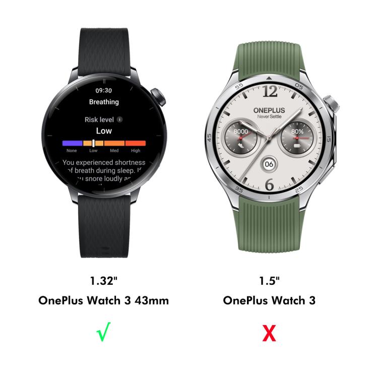 2pcs ENKAY 3D Full Coverage Soft PC Edge PMMA HD Screen Protector Film, For OnePlus Watch 3 43mm, For OnePlus Watch 3 46mm