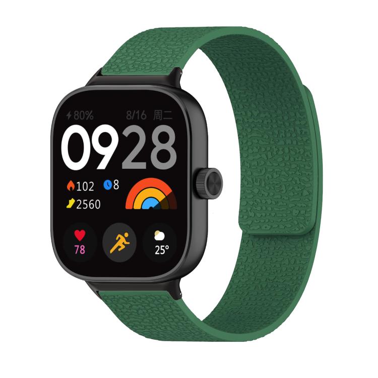 Lychee Texture Soft Magnetic Silicone Watch Band, For Xiaomi Band 10 Pro / 9 Pro / 8 Pro