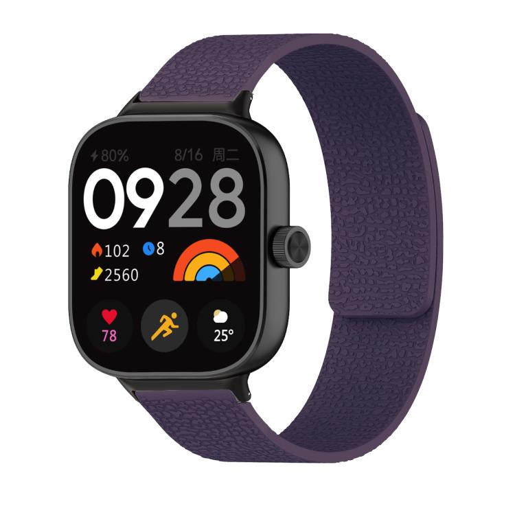 Lychee Texture Soft Magnetic Silicone Watch Band, For Xiaomi Band 10 Pro / 9 Pro / 8 Pro