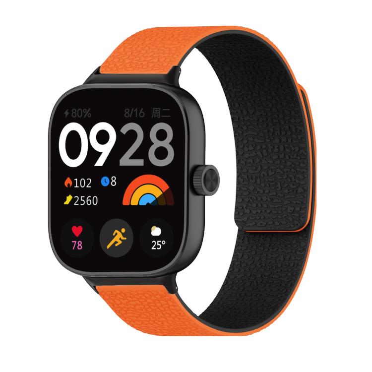 Lychee Texture Soft Magnetic Silicone Watch Band, For Xiaomi Band 10 Pro / 9 Pro / 8 Pro