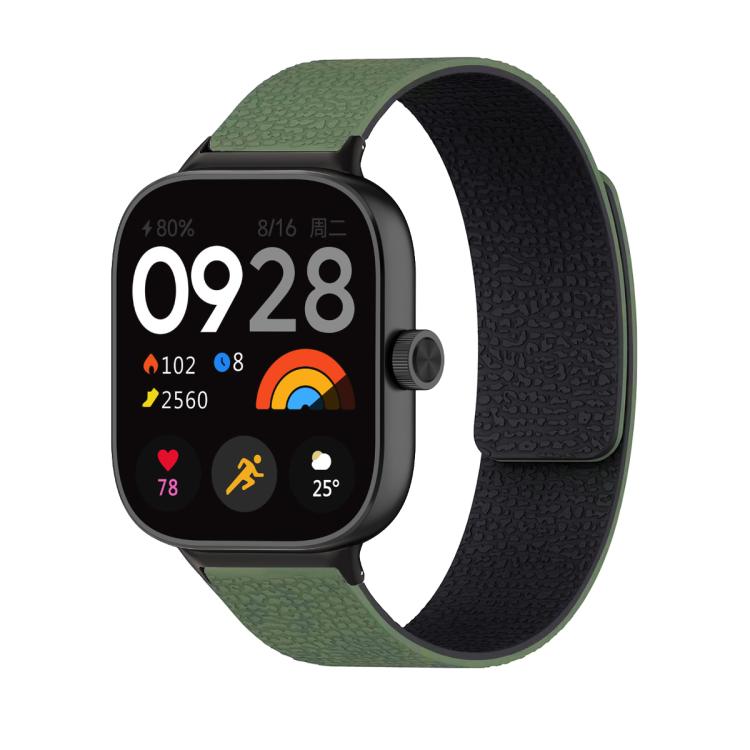 Lychee Texture Soft Magnetic Silicone Watch Band, For Xiaomi Band 10 Pro / 9 Pro / 8 Pro