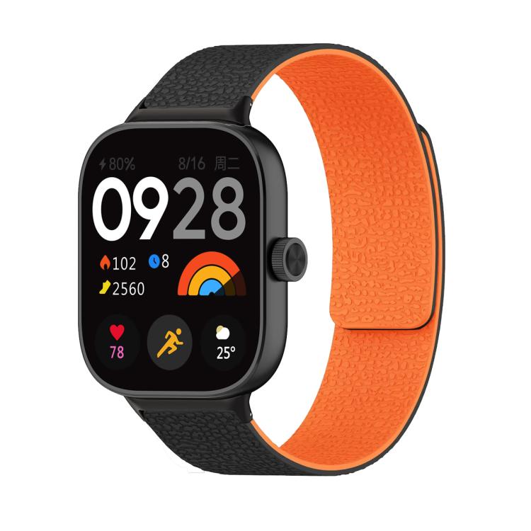 Lychee Texture Soft Magnetic Silicone Watch Band, For Xiaomi Band 10 Pro / 9 Pro / 8 Pro