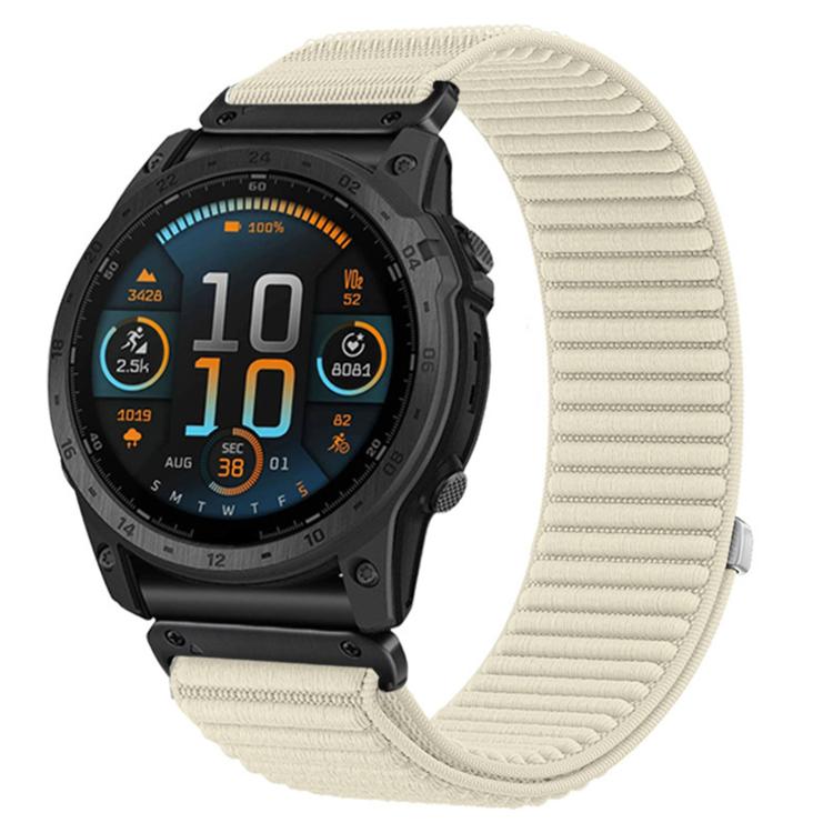 Woven Nylon Hook And Loop Fastener Metal Interface Watch Band, For Garmin 26mm, For Garmin 22mm, For Garmin 20mm
