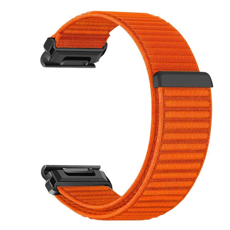 Woven Nylon Hook And Loop Fastener Metal Interface Watch Band, For Garmin 26mm, For Garmin 22mm, For Garmin 20mm