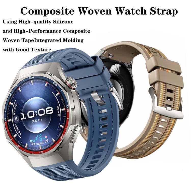 Quick Release Buckle Hybrid Nylon Braid Silicone Watch Band, For Huawei Watch GT 6 Pro