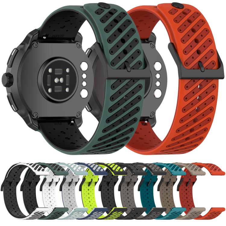 Twill Texture Breathable Silicone Watch Band, 22mm