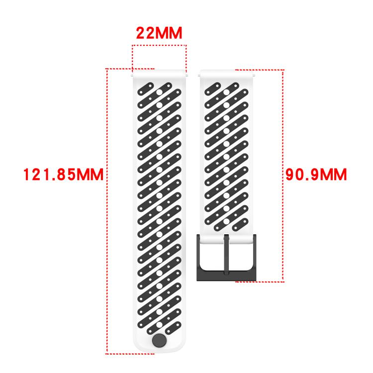 Twill Texture Breathable Silicone Watch Band, 22mm