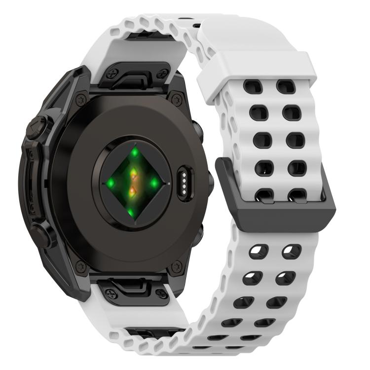 Ocean Dual Pin Buckle Two Color Silicone Watch Band, For Garmin 26mm, For Garmin 22mm