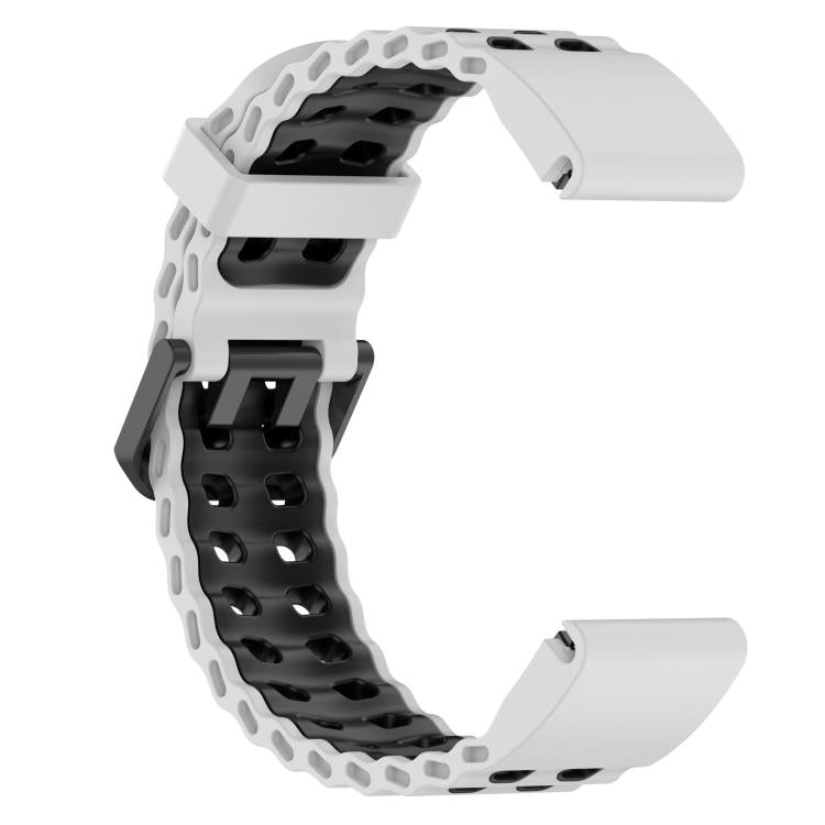 Ocean Dual Pin Buckle Two Color Silicone Watch Band, For Garmin 26mm, For Garmin 22mm