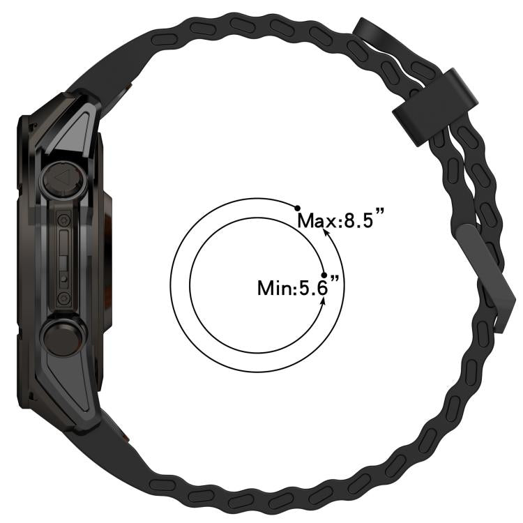 Ocean Dual Pin Buckle Two Color Silicone Watch Band, For Garmin 26mm, For Garmin 22mm