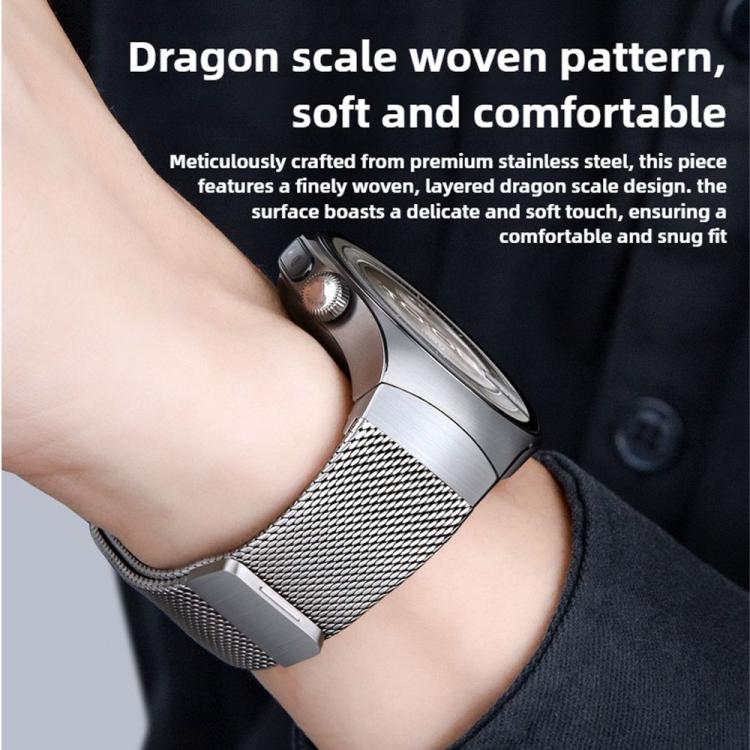 Press Button Seamless Interface Milanese Magnetic Stainless Steel Watch Band, For Huawei Watch 5 42mm