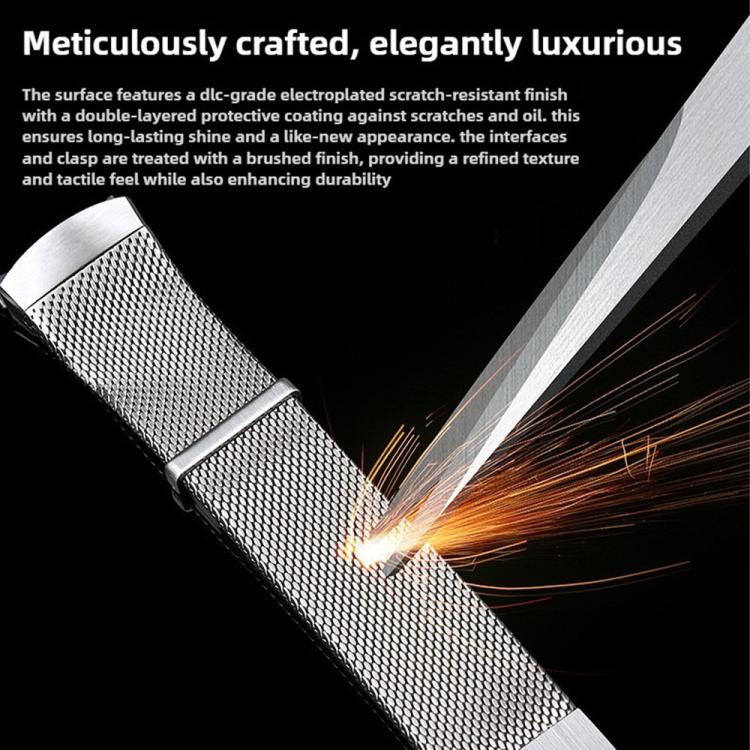 Press Button Seamless Interface Milanese Magnetic Stainless Steel Watch Band, For Huawei Watch 5 42mm