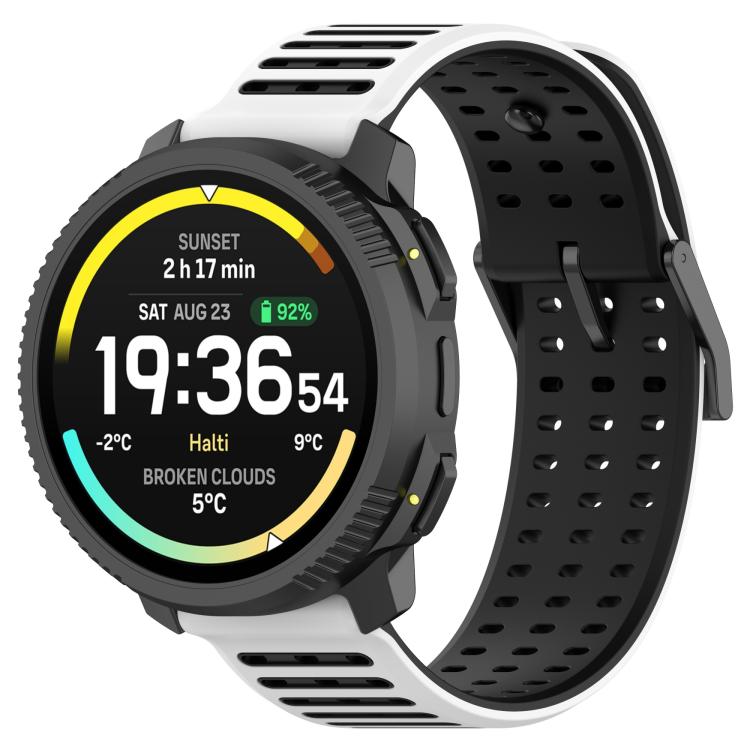 Double Color Matching Breathable Silicone Watch Band, For Suunto Watch 22mm