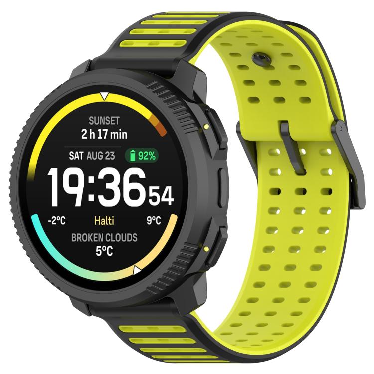 Double Color Matching Breathable Silicone Watch Band, For Suunto Watch 22mm