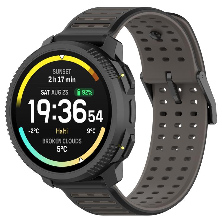 Double Color Matching Breathable Silicone Watch Band, For Suunto Watch 22mm