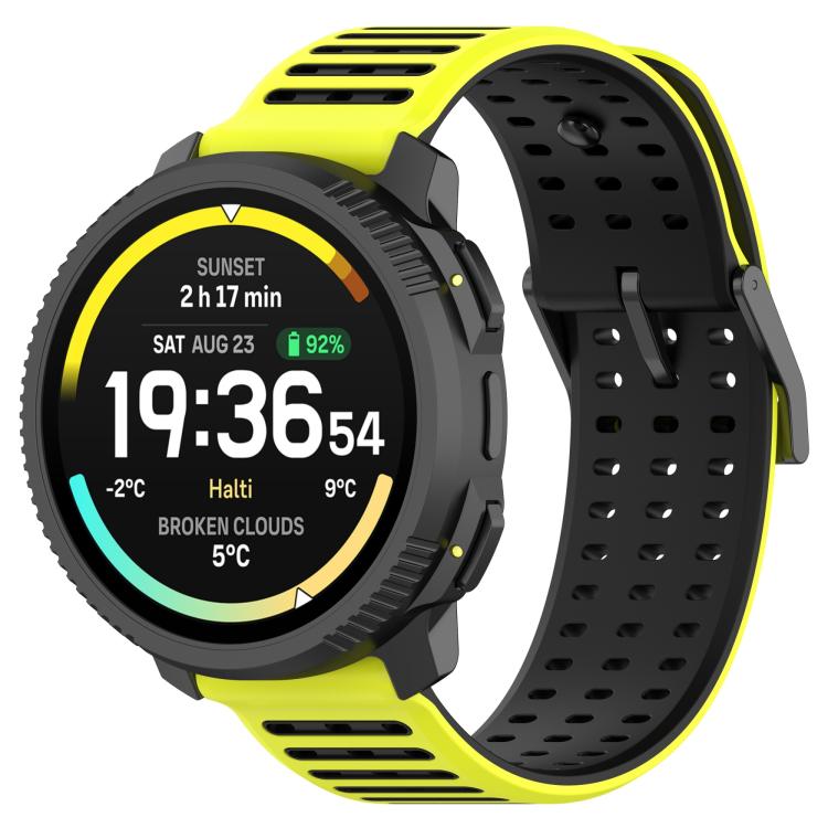 Double Color Matching Breathable Silicone Watch Band, For Suunto Watch 22mm