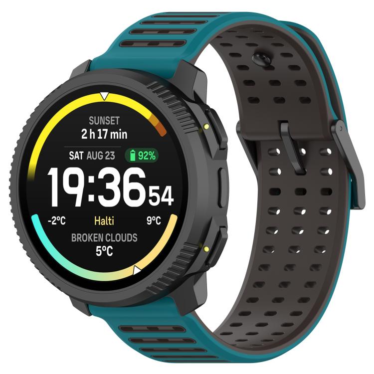 Double Color Matching Breathable Silicone Watch Band, For Suunto Watch 22mm