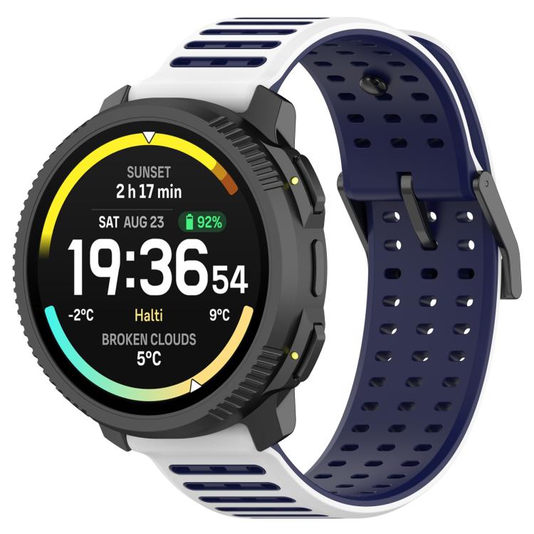Double Color Matching Breathable Silicone Watch Band, For Suunto Watch 22mm