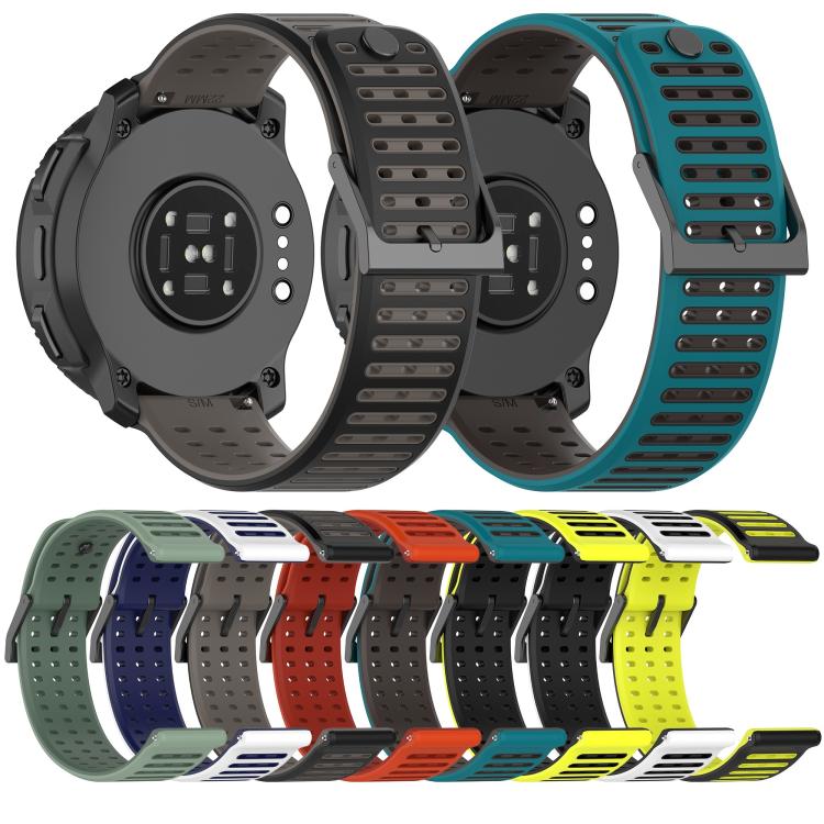 Double Color Matching Breathable Silicone Watch Band, For Suunto Watch 22mm