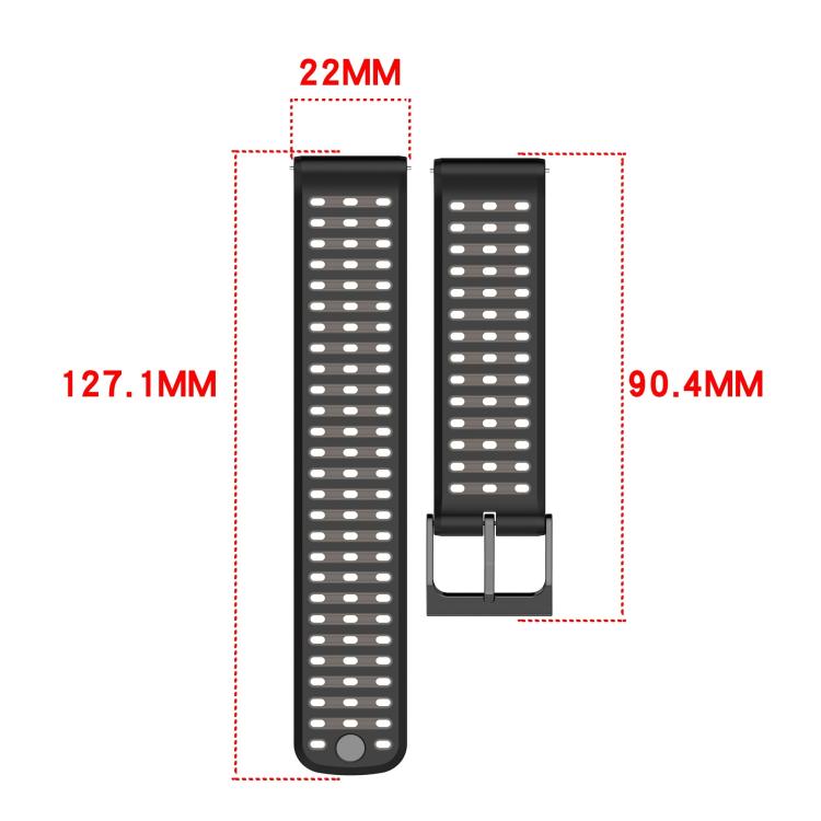 Double Color Matching Breathable Silicone Watch Band, For Suunto Watch 22mm