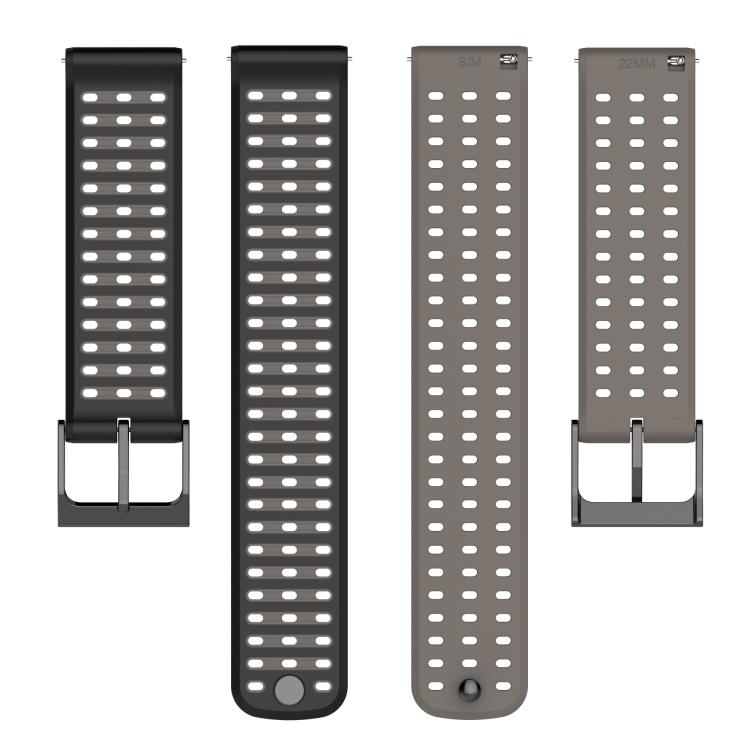 Double Color Matching Breathable Silicone Watch Band, For Suunto Watch 22mm