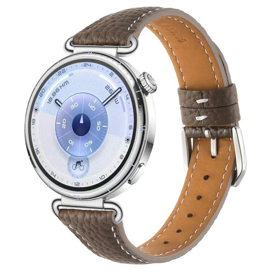 Lychee Texture Pin Buckle Leather Watch Band, 18mm