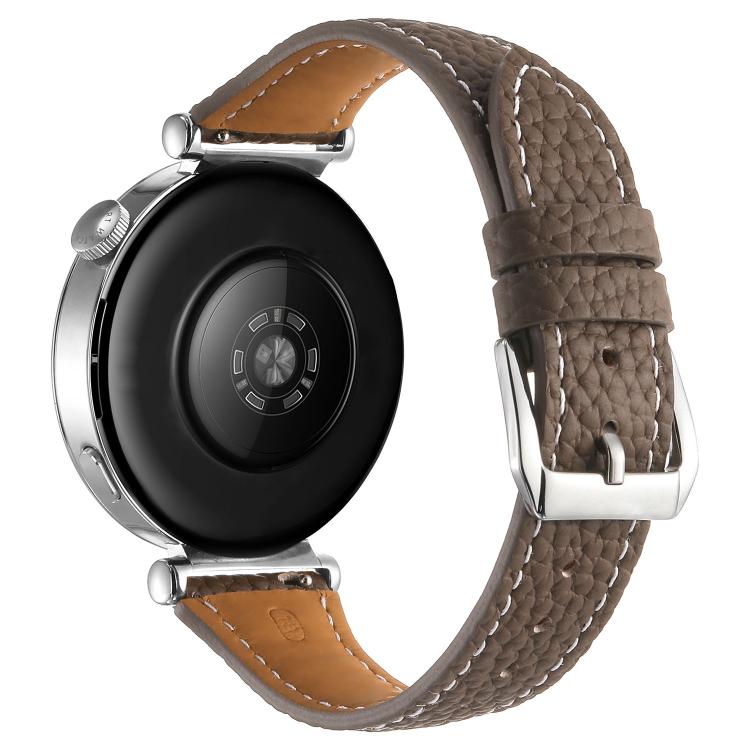 Lychee Texture Pin Buckle Leather Watch Band, 18mm