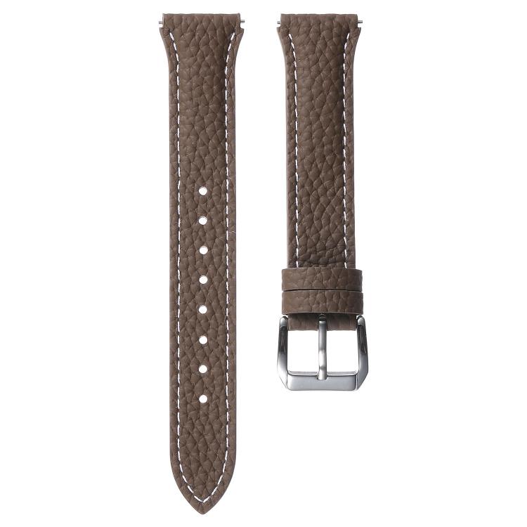 Lychee Texture Pin Buckle Leather Watch Band, 18mm