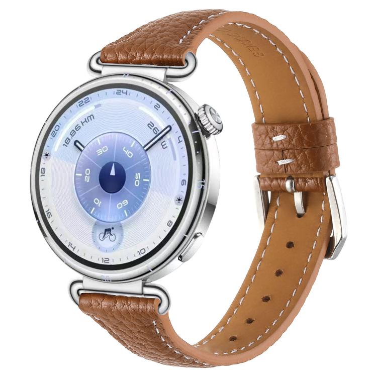 Lychee Texture Pin Buckle Leather Watch Band, 18mm
