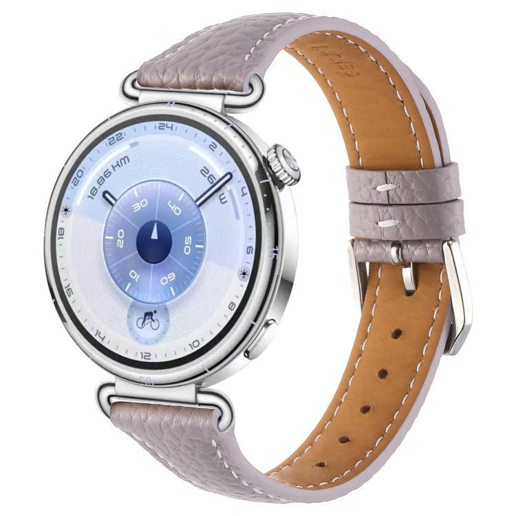 Lychee Texture Pin Buckle Leather Watch Band, 18mm
