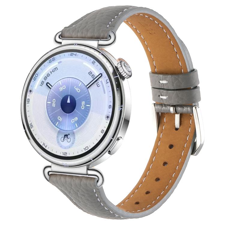 Lychee Texture Pin Buckle Leather Watch Band, 18mm