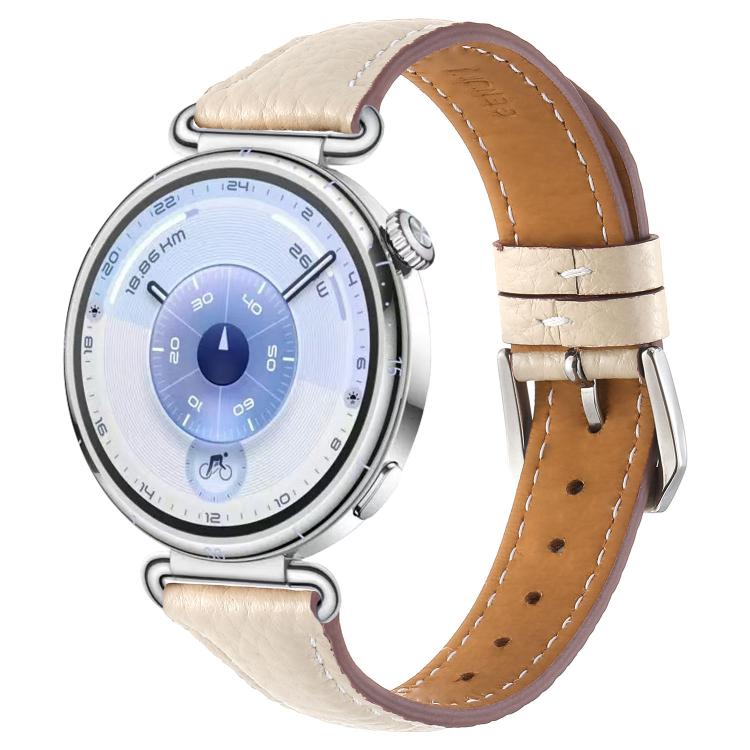 Lychee Texture Pin Buckle Leather Watch Band, 18mm