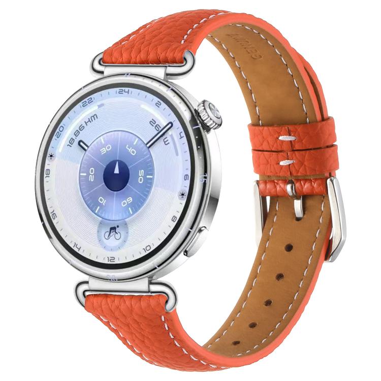 Lychee Texture Pin Buckle Leather Watch Band, 18mm