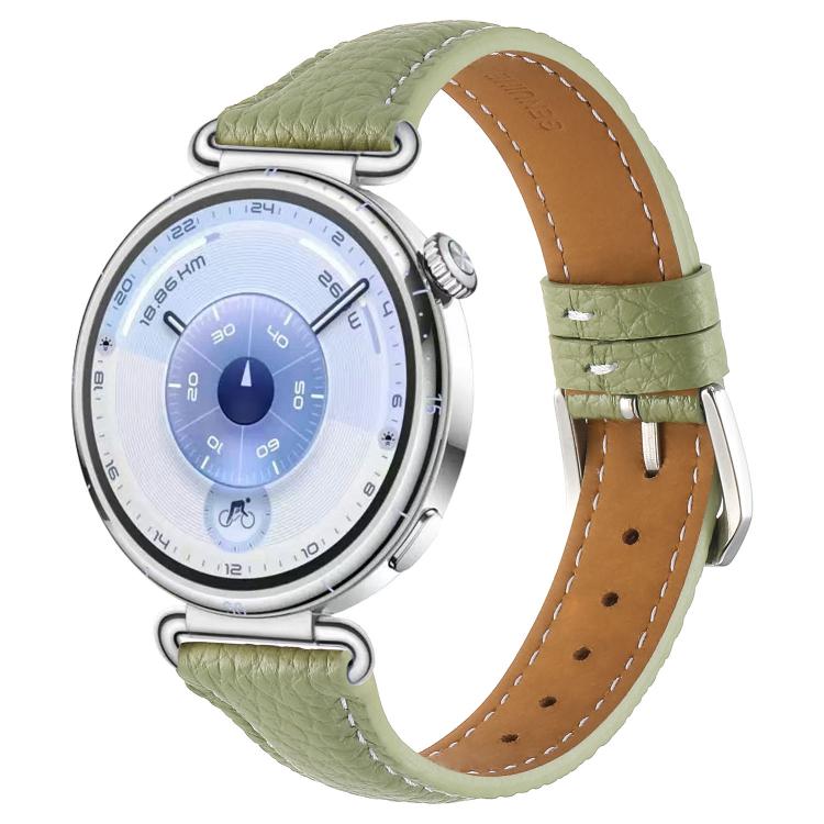 Lychee Texture Pin Buckle Leather Watch Band, 18mm