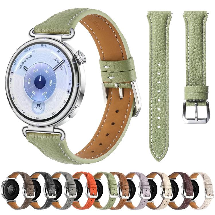 Lychee Texture Pin Buckle Leather Watch Band, 18mm