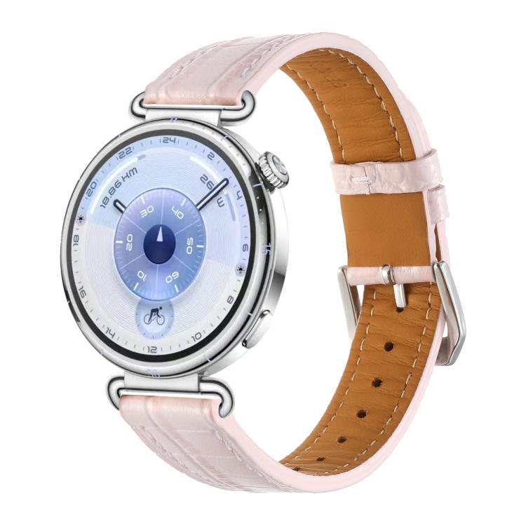 Crocodile Texture Pin Buckle Leather Watch Band, 18mm