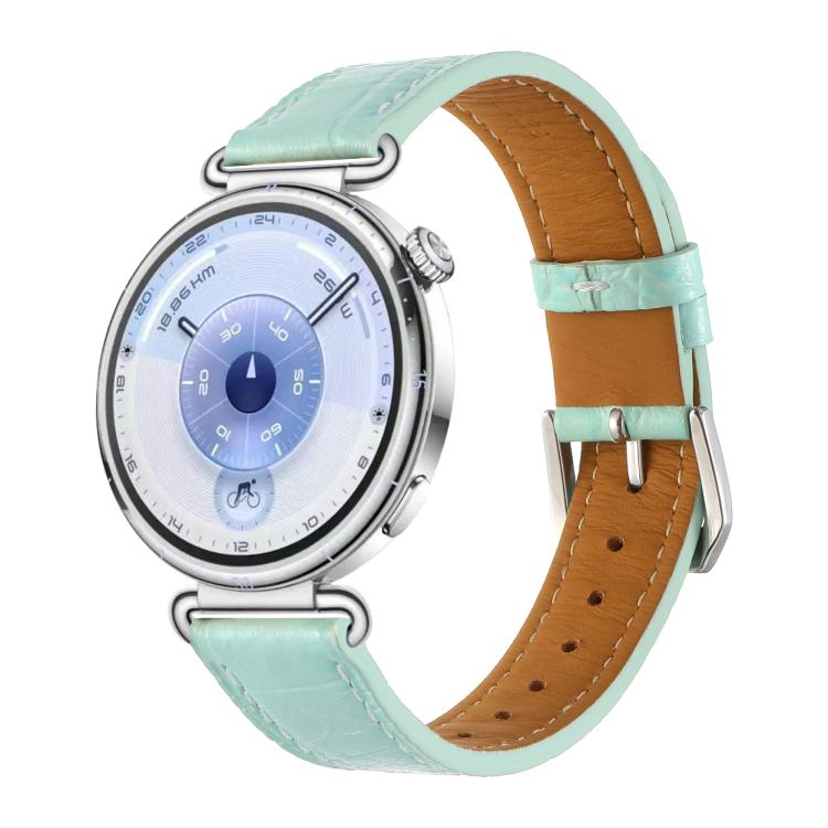 Crocodile Texture Pin Buckle Leather Watch Band, 18mm