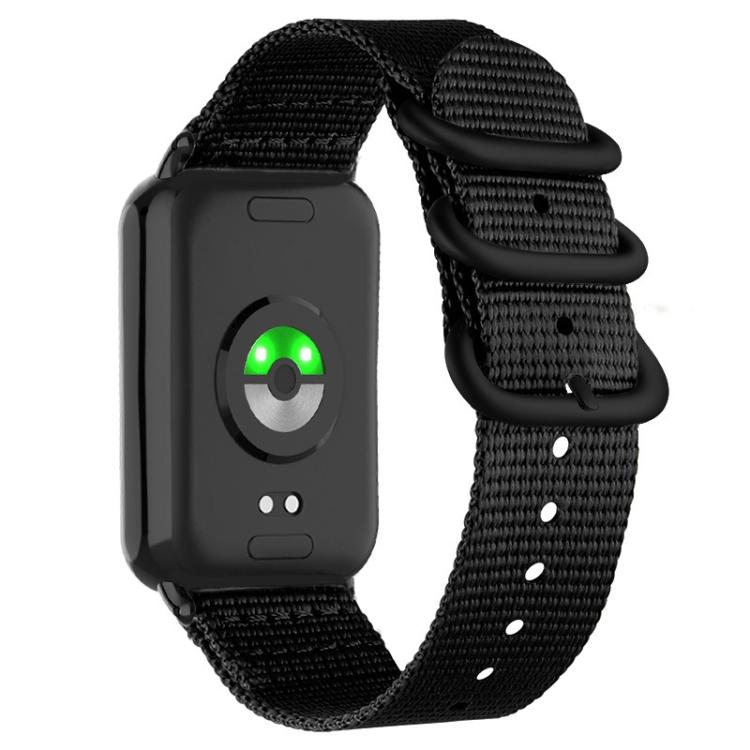 Dual Ring Black Buckle Single Color Nylon Watch Band, For Xiaomi Band  10 Pro / Redmi Watch 6 / 5