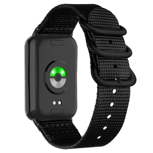 Dual Ring Black Buckle Single Color Nylon Watch Band, For Xiaomi Band  10 Pro / Redmi Watch 6 / 5