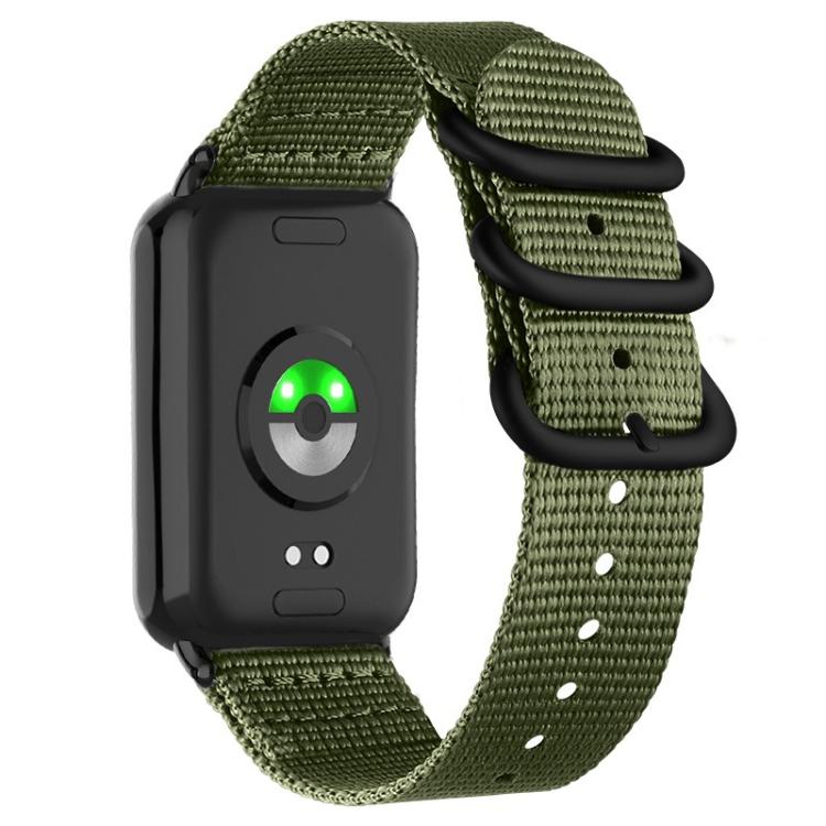 Dual Ring Black Buckle Single Color Nylon Watch Band, For Xiaomi Band  10 Pro / Redmi Watch 6 / 5