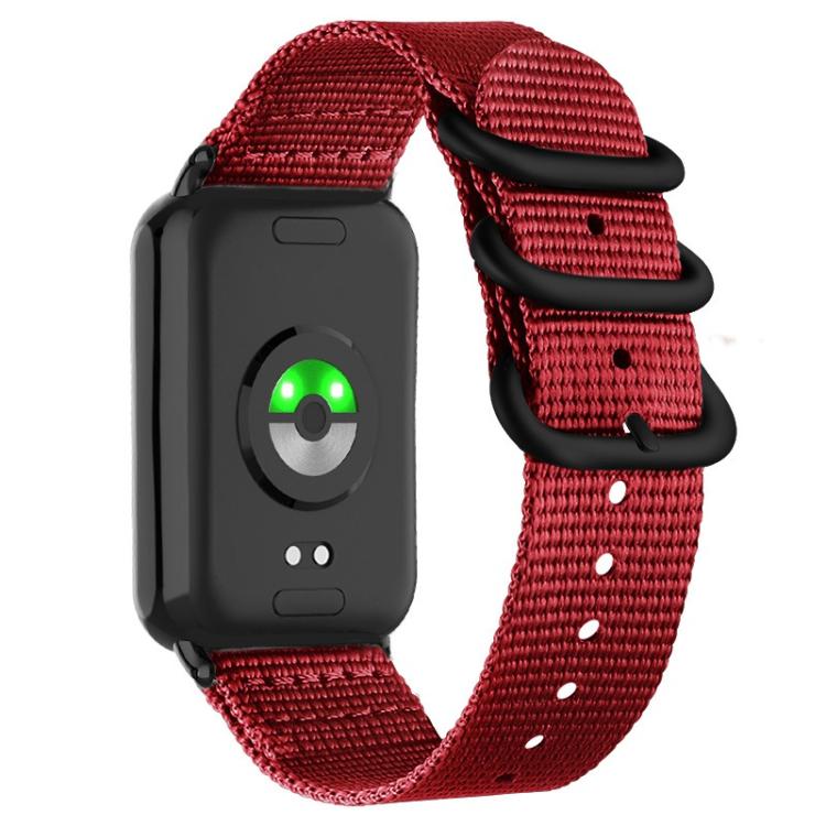 Dual Ring Black Buckle Single Color Nylon Watch Band, For Xiaomi Band  10 Pro / Redmi Watch 6 / 5