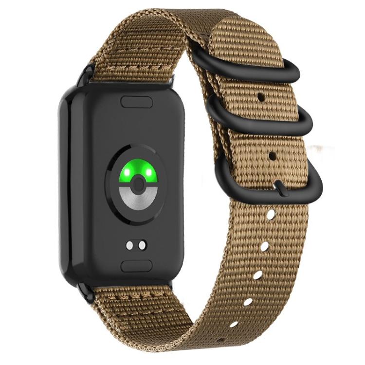Dual Ring Black Buckle Single Color Nylon Watch Band, For Xiaomi Band  10 Pro / Redmi Watch 6 / 5