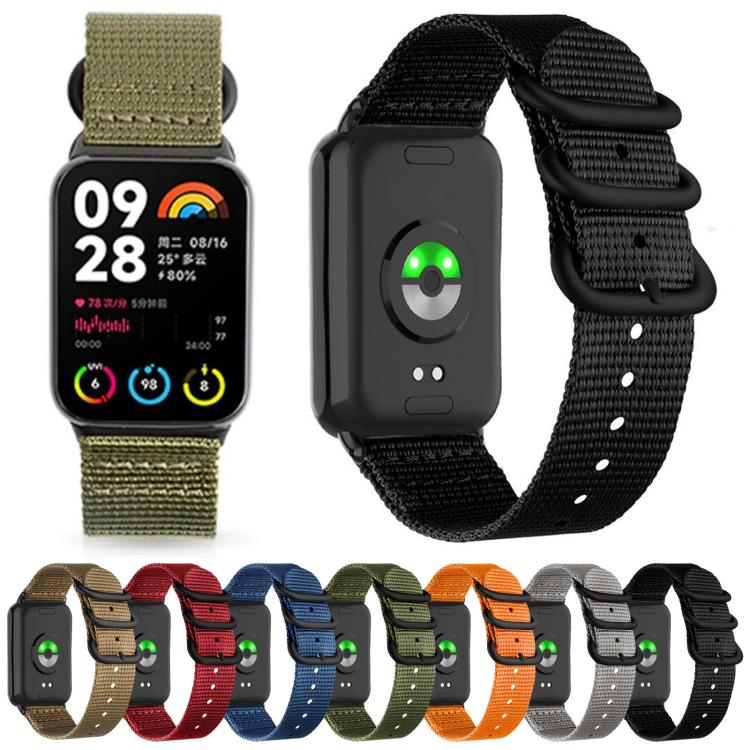 Dual Ring Black Buckle Single Color Nylon Watch Band, For Xiaomi Band  10 Pro / Redmi Watch 6 / 5