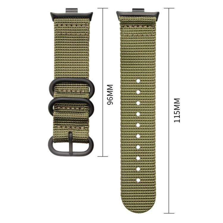 Dual Ring Black Buckle Single Color Nylon Watch Band, For Xiaomi Band  10 Pro / Redmi Watch 6 / 5