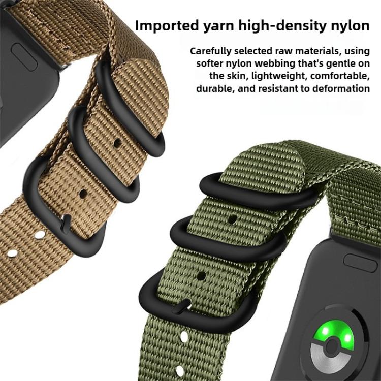 Dual Ring Black Buckle Single Color Nylon Watch Band, For Xiaomi Band  10 Pro / Redmi Watch 6 / 5