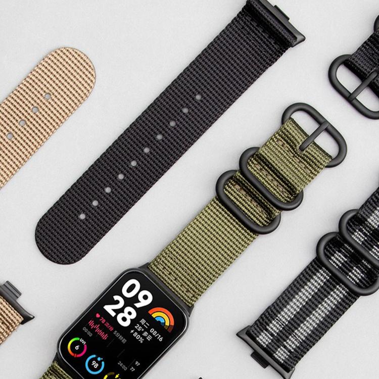 Dual Ring Black Buckle Single Color Nylon Watch Band, For Xiaomi Band  10 Pro / Redmi Watch 6 / 5