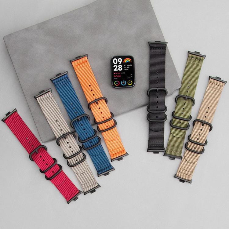 Dual Ring Black Buckle Single Color Nylon Watch Band, For Xiaomi Band  10 Pro / Redmi Watch 6 / 5