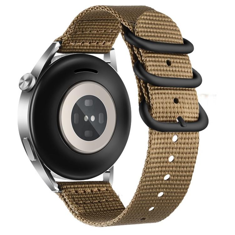 Dual Ring Black Buckle Single Color Nylon Watch Band, 18mm, 20mm, 22mm
