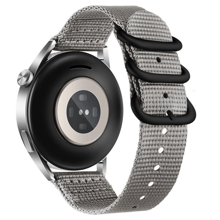 Dual Ring Black Buckle Single Color Nylon Watch Band, 18mm, 20mm, 22mm